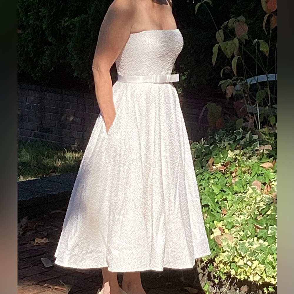 Romona Keveza Tea/Waltz Length Reception Dress